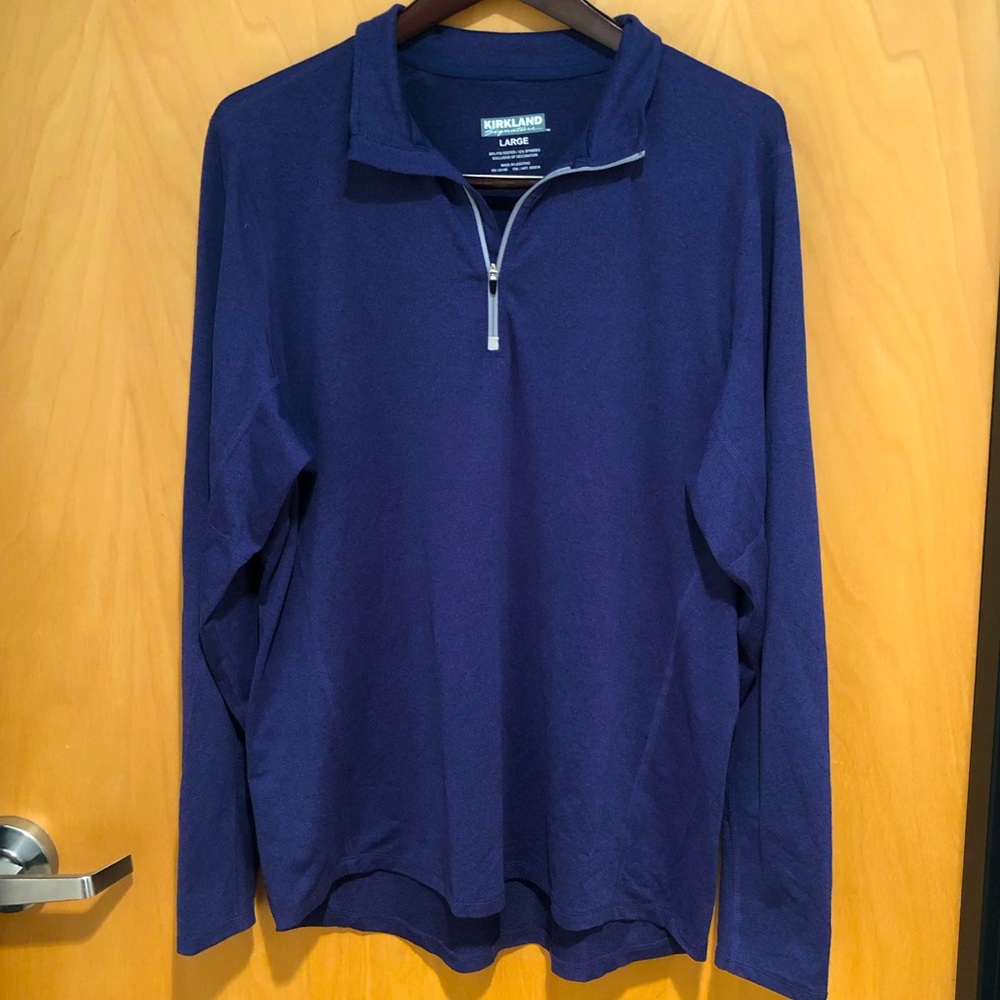 Men’s blue quarter zip performance shirt